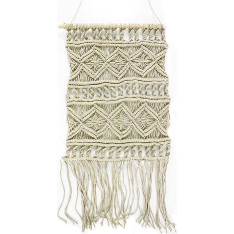MACRAME - Suspension macramé en coton tressé naturel 45x50 (1/3)