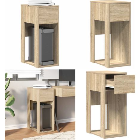 vidaXL Support de tour d'ordinateur et tiroir chêne sonoma 30x44x74 cm (1/5)