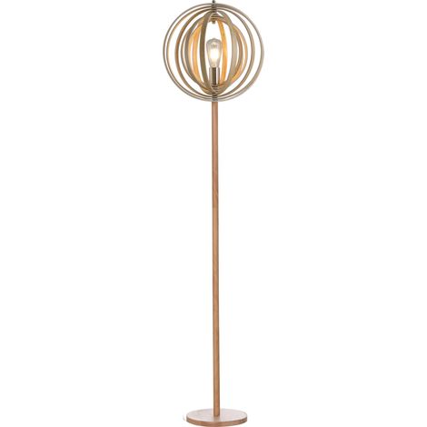 Lampadaire sur Pied Circulaire 40 W max. Abat-Jour bois naturel clair dim. Ø 38 x 160 cm - Ce luminaire de haute qualité allie design élégant et fonctionnalité optimale, parfait pour embellir votre...