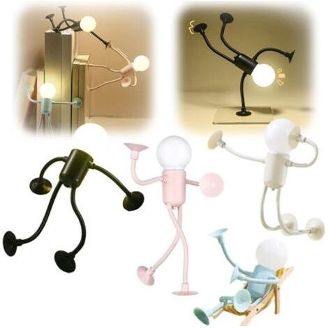 Funny Changeable Shape Sports Night Light, Diy Shape Night Lights, Cute Bulb for Home, Foldable Suction Cup Desk Lamp, Decompression Ornaments. (4PCS) (1/5)
