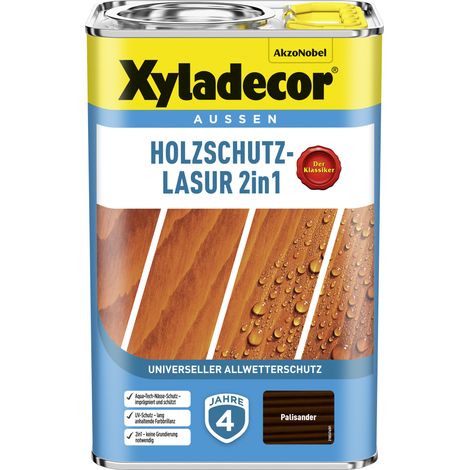 Xyladecor Holzschutz-Lasur 2in1, Universeller Allwetter-Schutz -Der Klassiker, Palisander, 4 l     (1/5)