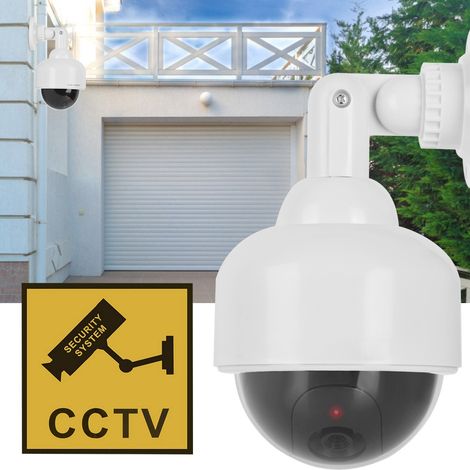 Fausse caméra étanche réaliste de surveillance avec lumière LED rouge clignotante