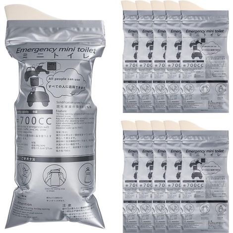 Bolsas desechables para orina, 12 unidades, 700 ml, urinario, bolsa para vómito, atascos de tráfico, emergencias, Bolsas portátiles para acampar (1/5)