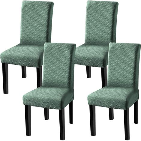 Stuhlhussen 4er Set, Stretch-Bezüge für Esszimmerstühle, abnehmbar, matcha grün (1/5)