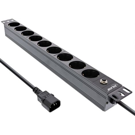 InLine® Ciabatta elettrica da 19", 9 contatti di protezione, spina C14, protezione da sovraccarico (1/4)