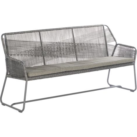 Sonnenpartner Observer 3-Sitzer Gartenbank inkl. Sitzkissen Alu/PE-Geflecht