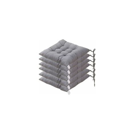QORVA
-Lot de 6 coussins de chaise carrés 40x40 cm – Rembourrage polyester épais – Lavable à 30°C – Couleur gris pour intérieur et extérieur