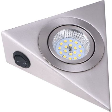 ÉClairage Sous Meuble Cuisine Mini Lampe D ÉTagèRe Triangulaire En Inoxydable Brossé LumièRe Blanche 13 virgule 00 x 13 virgule 00 x 4 virgule 50 Cm (1/4)