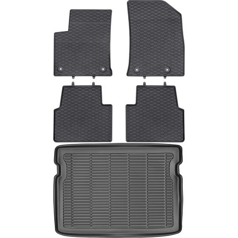 Ensemble de tapis de sol en caoutchouc pour Opel Crossland X Crossover (à partir de 2017) + tapis de coffre (1/5)