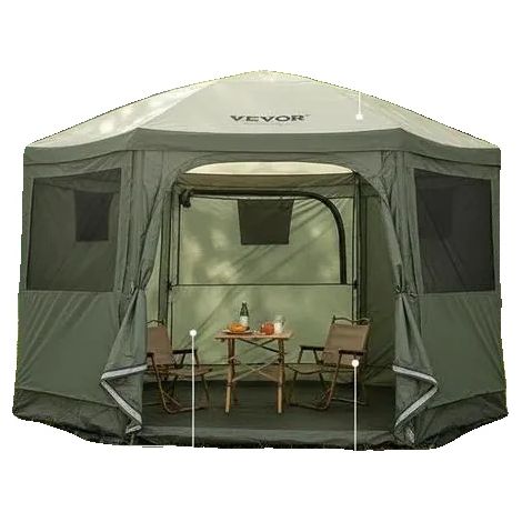 Carpa tipo cenador, montaje rápido, ventanas de malla, verde militar (1/2)