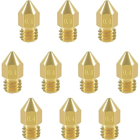 10 boquillas de latón de 0,4 mm para impresoras 3D MK8. (1/3)