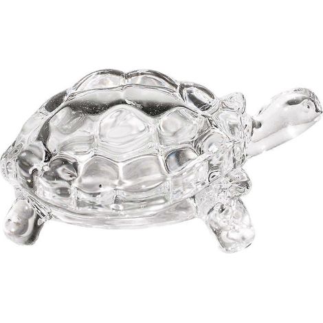Statue de tortue en cristal Feng Shui chinois (1 pièce), artisanat en verre, décoration intérieure-8.00X5.50X3.50CM-Transparent (1/3)