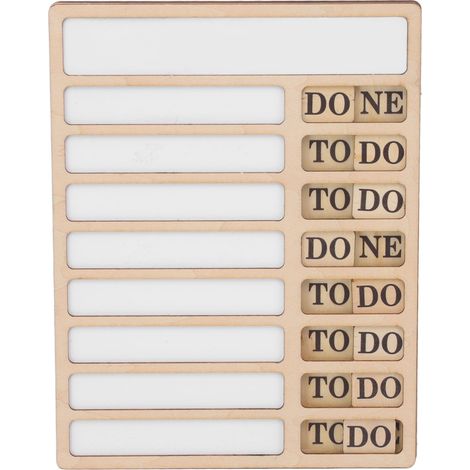 Tableau portable de planification des tâches quotidiennes avec écriture répétable et feuilles de bois brillantes pour le bureau (1/5)