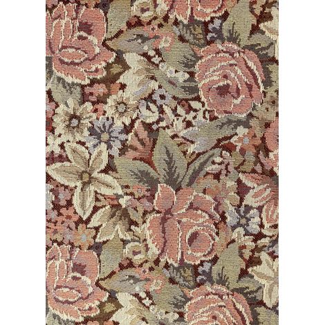 papier peint panoramique motif floral brodé rose et vert - ESTAhome (1/5)