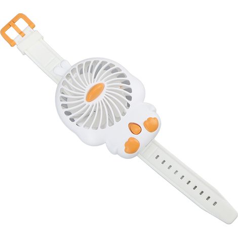 Montre-vent miniature avec bracelet confortable, rechargeable par USB, en forme de canard mignon, idéale pour les enfants, à utiliser à l'intérieur comme à l'extérieur (blanche). (1/5)