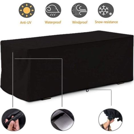 Couverture de boîte de pont Couvercle de boîte de rangement de jardin, étanche, résistant aux UV, boîte jardin banne Noir (1/5)