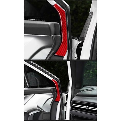 Autocollant en fibre de carbone souple véritable pour garniture intérieure de montant de vitre de porte avant (rouge) pour voiture 2022-2023 - FFY (1/4)