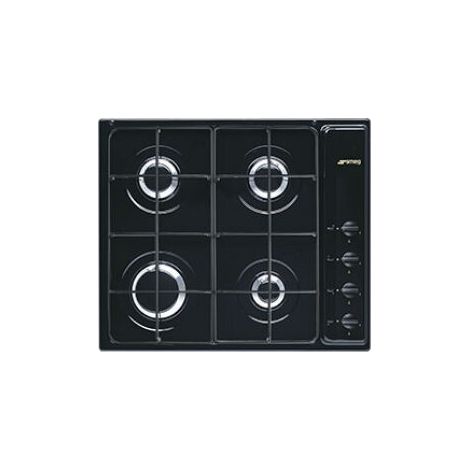 Smeg S64SN Piano Cottura a Gas 4 Zone Comandi Laterali 60 cm Nero (1/5)