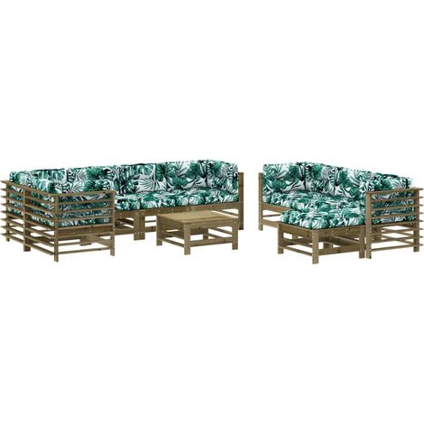 Maison Exclusive - Set Divani da Giardino 10 pz con Cuscini Legno Impregnato Pino (1/5)