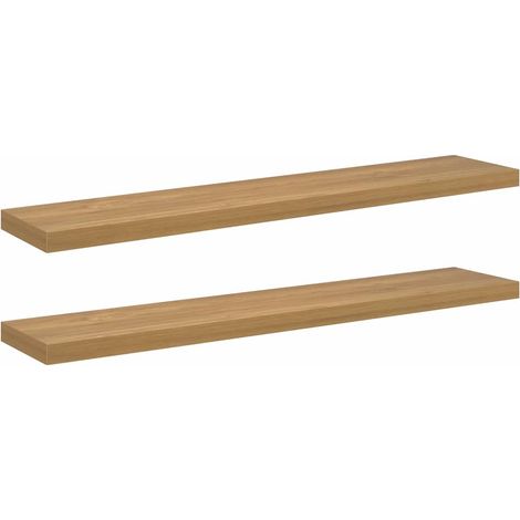 Maison Exclusive - Wandregal 2 pcs Braun 120 x 23,5 x 4 cm Holzwe (1/5)
