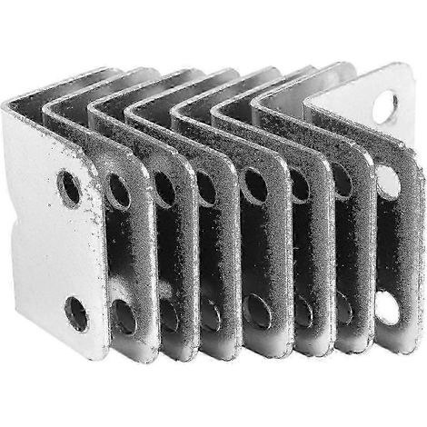 Équerres de fixation d'angle en acier inoxydable. argentées. lot de 8 (1/5)