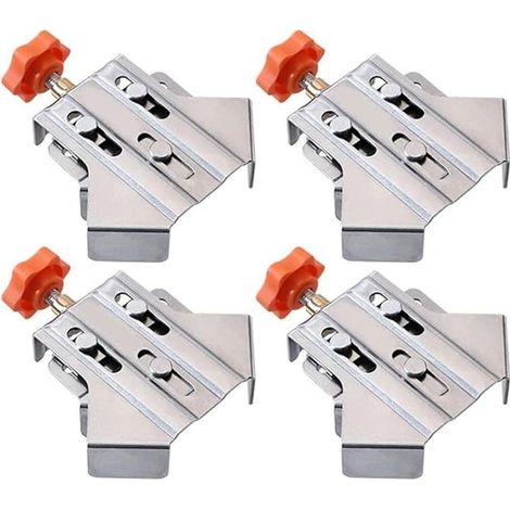 Lot 4 Pinces Angle Droit – Acier Inoxydable 90° – Mâchoires Rotatives Réglables – Menuiserie (1/5)