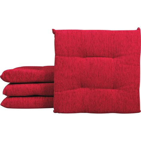 Set 4/6 Cuscini Sedia Cucina Effetto Lino Lacci Cuscino 4 Punti Comodi Prodotto Italiano Bordeaux - 4 Pezzi (1/3)