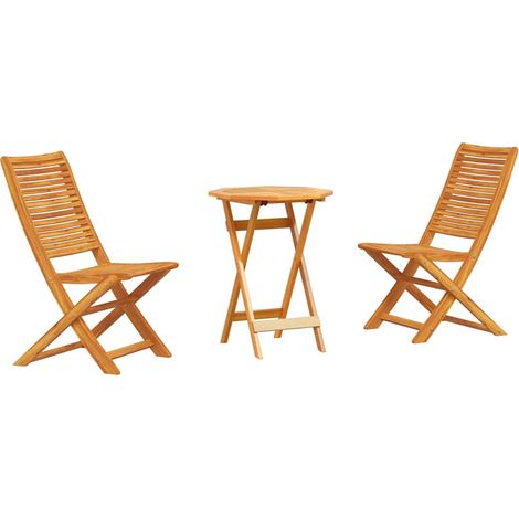 Maison Exclusive - Ensemble bistro pliant 3 pcs Marron Bois d'Acacia Massif