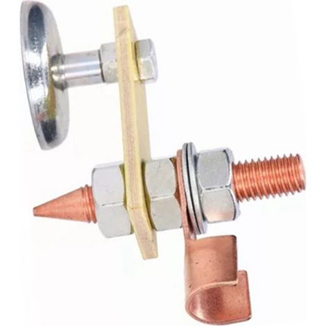 Support de soudage magnétique avec tête isolante, pince de masse à fixation magnétique pour soudure, outil de maintien à aimant unique, matériau isolant robuste. (1/5)