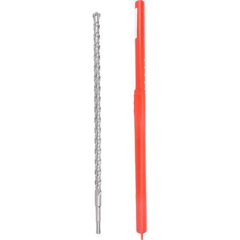 Foret à marteau rotatif, pointe en carbure étendue pour maçonnerie, béton, brique, ciment, pierre, tige ronde de 450mm, 2 rainures de fosse 20mm/0,8 pouces (1/5)