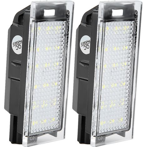 Ej.Life Éclairage de plaque d'immatriculation 2 pièces 18 LED lampe d'éclairage de plaque d'immatriculation pour Renault Twingo Clio Megane Lagane