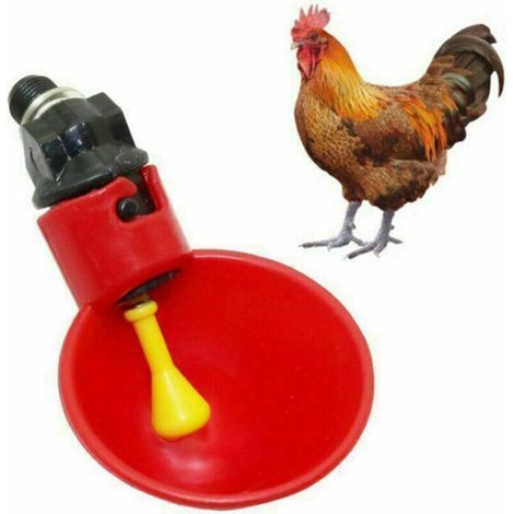 Abreuvoir automatique pour poules, sans marque, modèle standard, avec robinet de régulation jaune et bol détachable en ABS (lot de 10, 8x4x3.2cm)