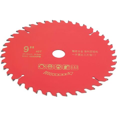 Lame de scie circulaire carbure 40 dents, disque de découpe bois acier allié, outillage 9 pouces, coupe précise pour menuiserie (1/5)
