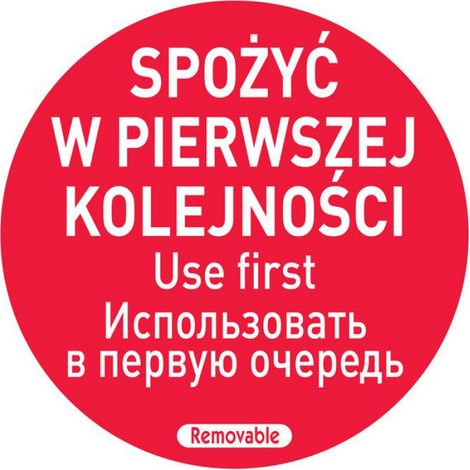 Étiquette De Sécurité Alimentaire - A Consommer En Premier - 50 mm - PL RU EN - 500 Pièces