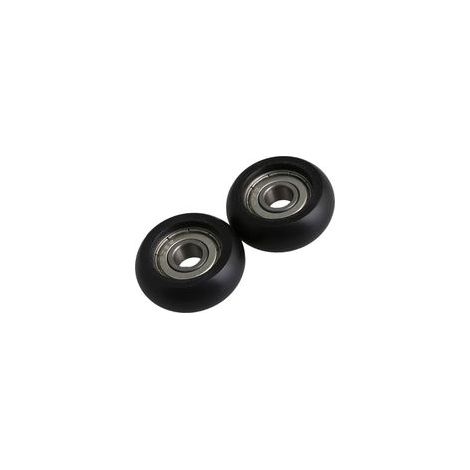 Lot de 2,8 x 32 x 12 mm Noir Plastique Roulement en acier à roulement à billes Guide Poulie Rouleau ronde de roue pour porte fenêtre (1/4)