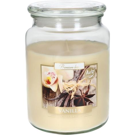 Grande bougie parfumée en verre avec couvercle vanille Idée cadeau aromathérapie Bougies décoratives Durée de combustion jusqu'à 100 heures (1/5)