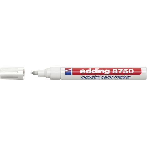 Edding – Marqueur peinture blanc 2-4 mm – Encre à pigments résistante à l'eau – Pour surfaces huileuses et poussiéreuses – Résistant à l'eau et à la lumière (1/5)