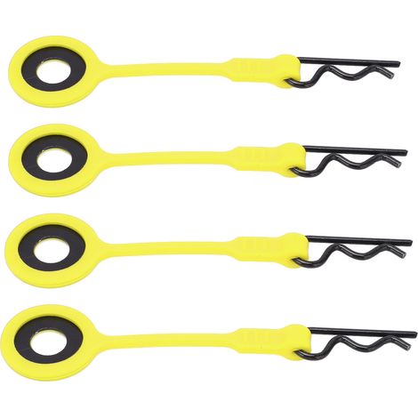Lot de 4 clips de fixation universels en silicone et métal pour carrosserie de voiture RC 1/10 (jaune) (1/5)