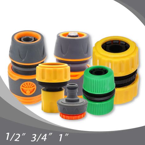 (Jx1pcs) Raccords rapides pour tuyau d'arrosage/voiture 1/2", 3/4" 1", réparation de tuyaux d'eau endommagés ou qui fuient, adaptateur de tuyau PE, raccord de tuyau d'irrigation (1/4)