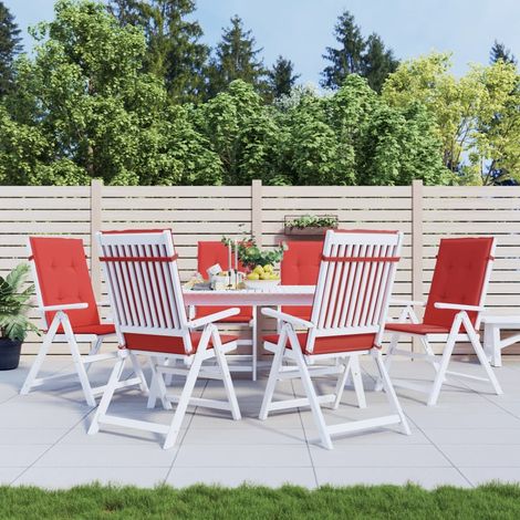 Lot de 6 Coussins de chaise de jardin à Dossier,Coussins de Chaise Dossier Siège Confortables rouge tissu -AD12068 (1/5)