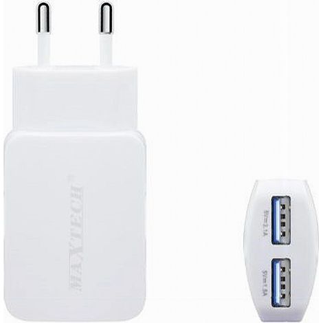 Trade Shop - PRESA 2 USB CARICATOR FÜR SMARTPHONE 5V - 3100MA MAXTECH 18W CA-S030 - (1/2)