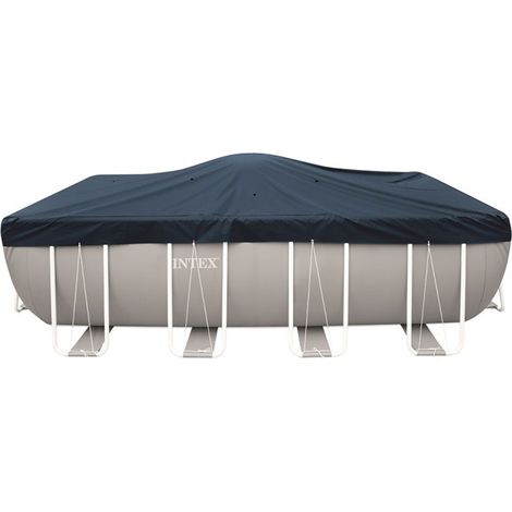 Intex – Bâche hiver pour piscine rectangulaire 4,50 x 2,20 m – Triple épaisseur en polyéthylène – Anti-UV – Installation rapide avec cordes
