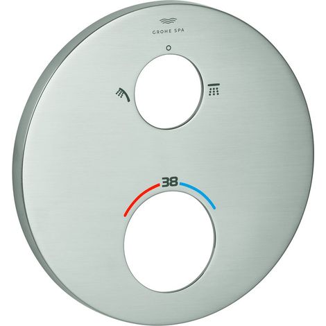 Grohe Rosette rund für Thermostat-Fertigmontageset, 6 Grad ausrichtbar, Supersteel, 49244DC0 (1/2)