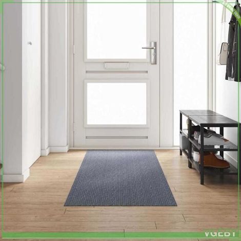42011430 Tapis Couloir Gris clair 80 x 300 cm tissu (1/5)