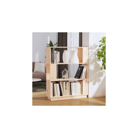 Bibliothèque-Séparateur de pièce 80x25x101 Pin solide (1/5)