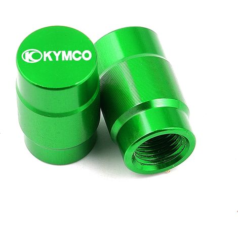 (Bouchons de valve verts) Compatibles avec les modèles KYMCO Downtown 300, 300i, 350i, 200i et Xciting 250/400 : béquille latérale, extension, plaque, bouchon de valve de pneu. (1/4)
