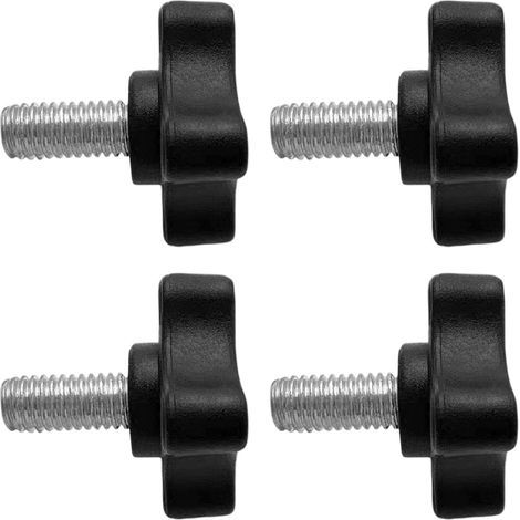 4x vis étoile M6 x 32 bouton moleté manœuvre tête plastique - 4x vis étoile M6 x 32 bouton moleté manœuvre tête plastique (1/5)