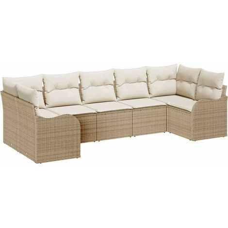 Maison Exclusive - Gartensofa-set Beige Poly-Rattan