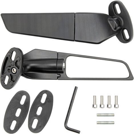 Juego de 2 espejos retrovisores para motocicleta, espejos giratorios ajustables universales para cuatrimotos, espejos laterales de repuesto para Ninja 250 300 400 650 H2 H4 (1/4)
