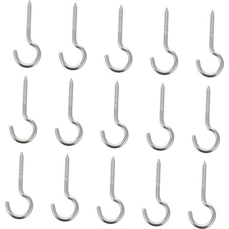 20 crochets à vis - inox - pour suspension et rangement (1/5)